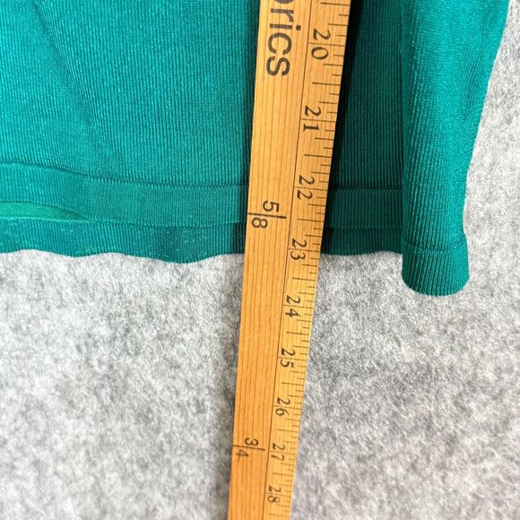 Ann Taylor Knit Blouse Jewel Tone Womens M Scoopneck Normcore Teal Babydoll S/S - Picture 8 of 9